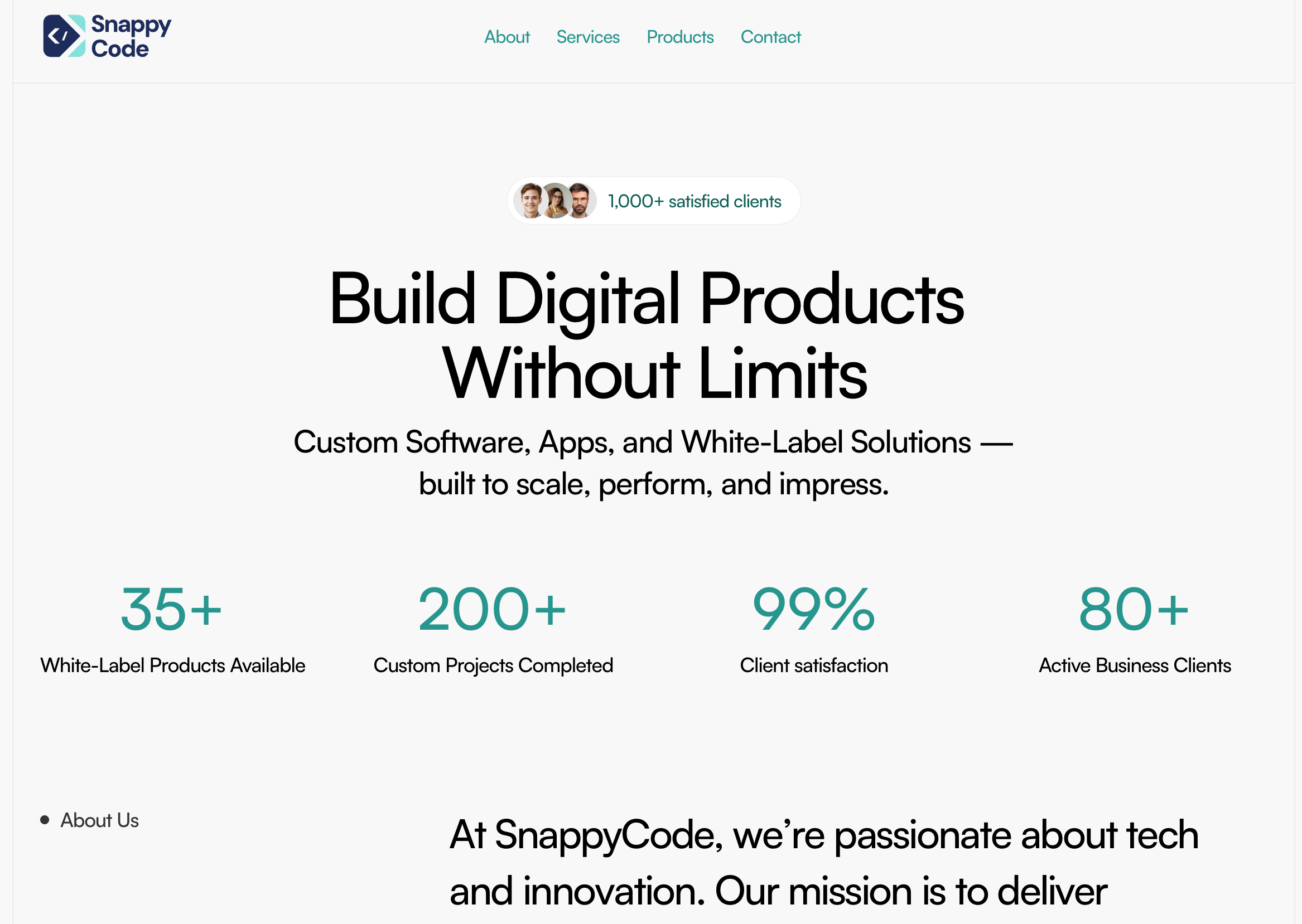 Snappy Code Landing Page (Framer)